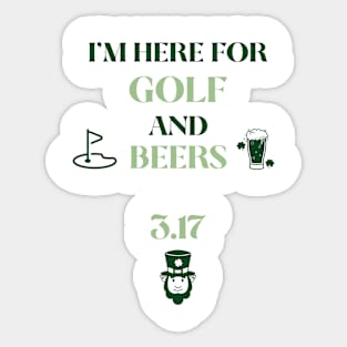 Golf Tee Shirt, Golf, Golf shirt, Golfing tee shirt, Fun golf shirt, golf clothing, St. Patricks Day Sticker